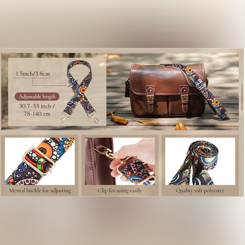Multicolor Adjustable Bag Strap - Picture 6 of 6
